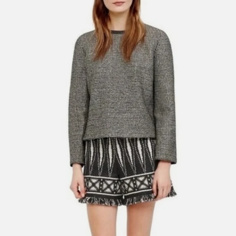 Tory Burch Raffia Knit Metallic Sweater